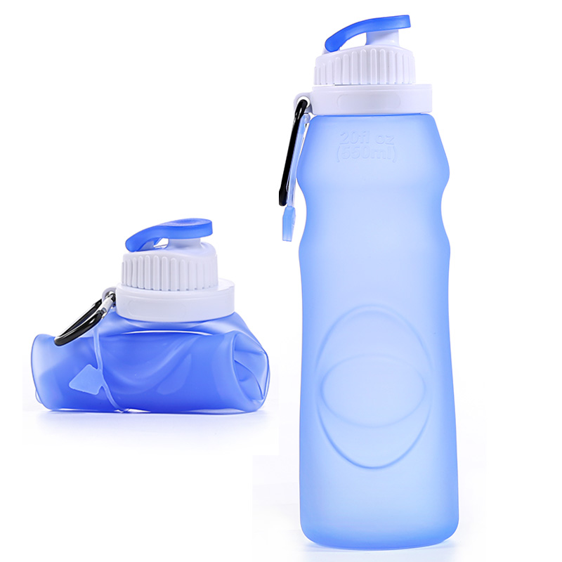 BPA Free Leakproof Travel Gym Reusable Collapsible Sports Silicone Foldable Water Bottle