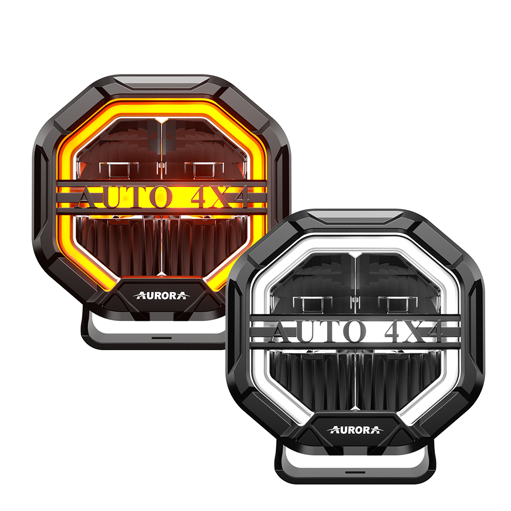 Aurora Patent New Design Dual Color Led Work Fog Light Bar Off road 4x4 ATV Truck Led Light