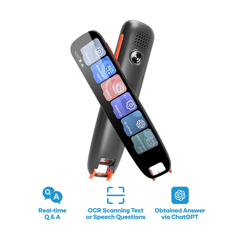AI Chat GPT Translator Smart Voice Pen Instant Mini Portable Device LCD Touch Screen Scanning Pen