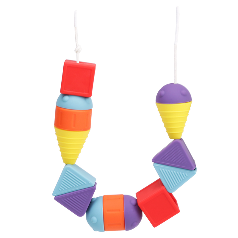 Bpa Free Kindergarten Early Educational Threading Toys Silicone Stacking Toys Baby Educational Toy