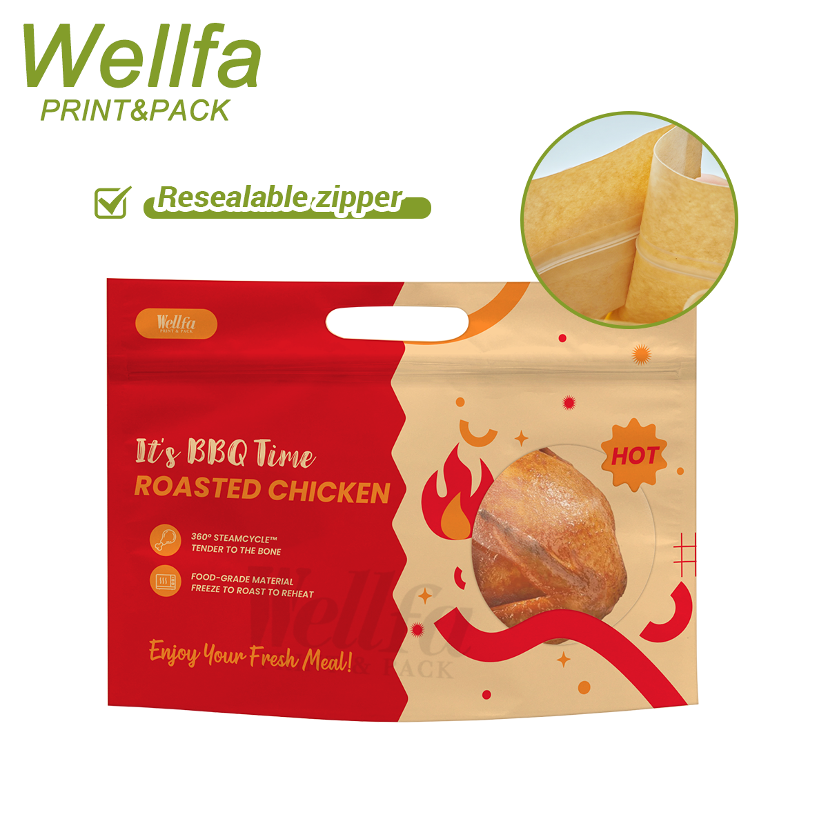 Kraft paper roast chicken bag