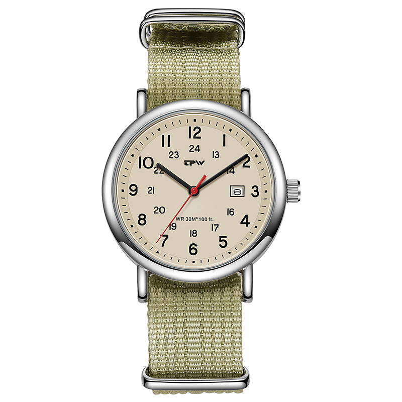 TPW K3111 Classic Business Nylon Analog Arabic Quartz Watch for Men Wholesale