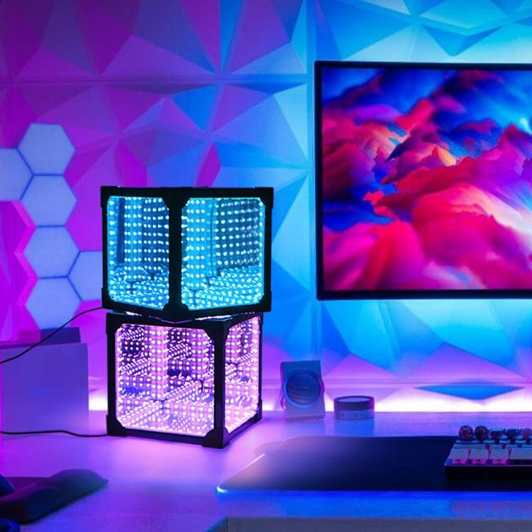 Home Decor Infinity Mirror for Everyday Cube Shape Gifts