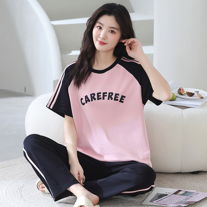 Cotton minimalist pants, loose and casual, can be worn as a two-piece home outfit
