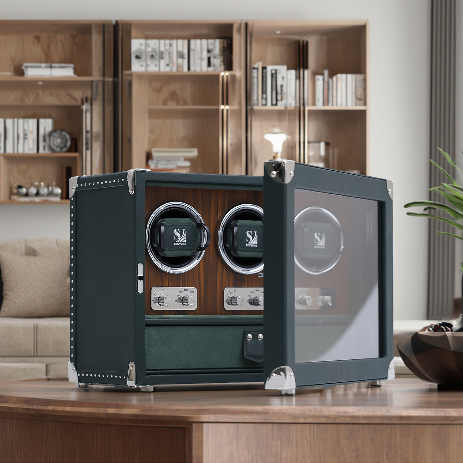 Luxury Automatic Watch Winder 3-Slot Desktop Display watch winder box