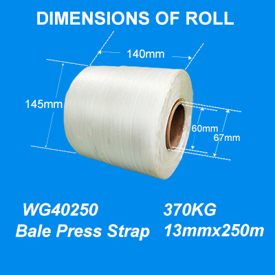 Baler Banding Bale Press Strap Baling Tape for Strautmann Recycling Industry WG40 13mm*250m