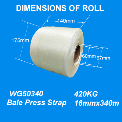 Baler Banding Bonded Strap Bale Press Strap Eco Friendly Packaging WG50 16mm*340m