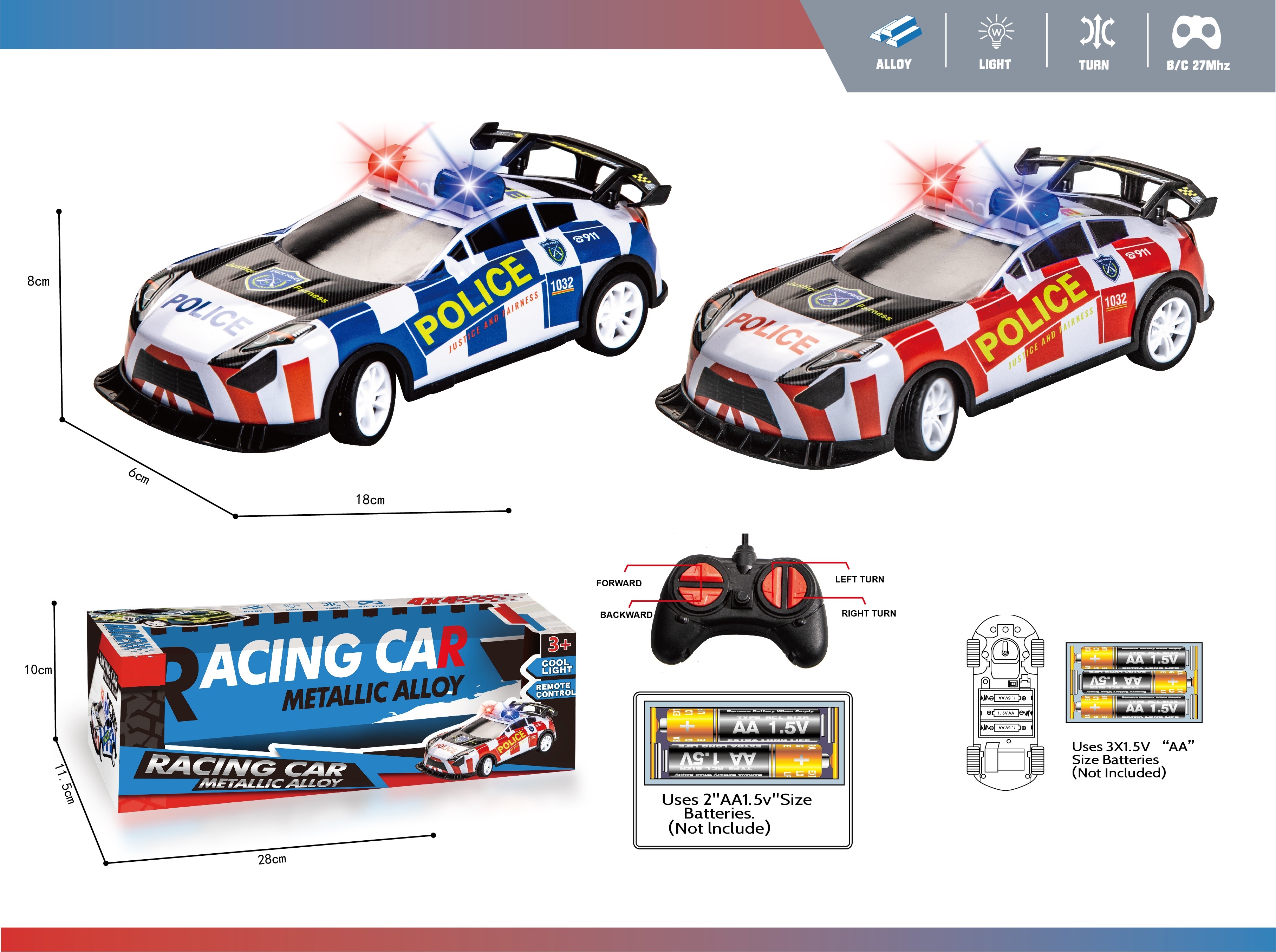 Four-ways alloy ramote control car