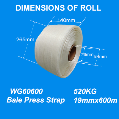 Baling Strap Polyester Bale Strap Baler Banding for Agricultural Baling Purpose WG60 19mm*600m