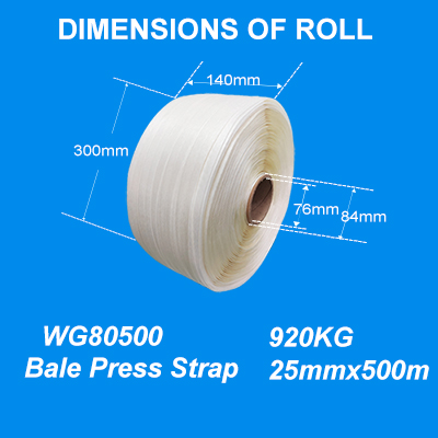 Bonded Strap Bale Press Strap Baling Strap for Timber and Lumber Packing WG80 25mm*500m