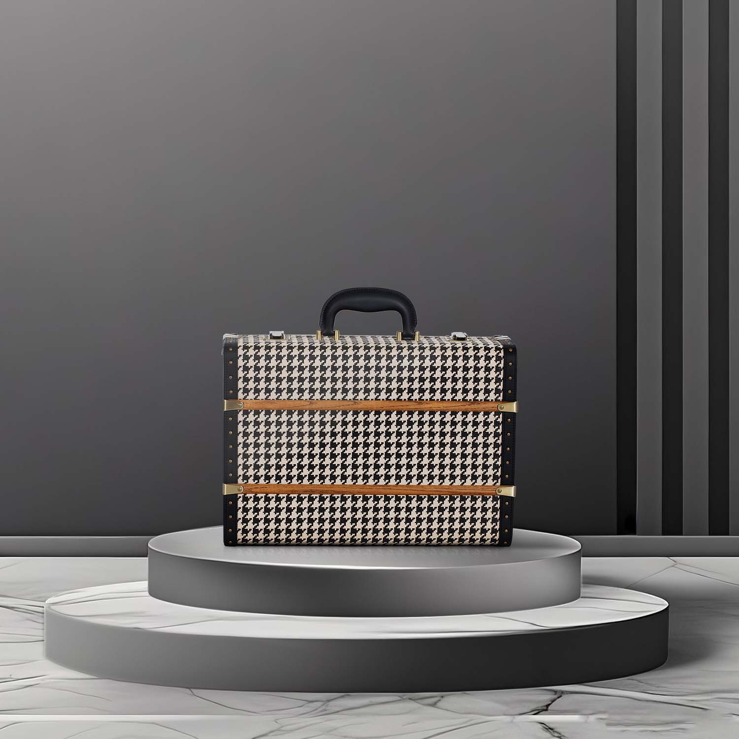 Minimalist Black White Bird small size Fabric Suitcase
