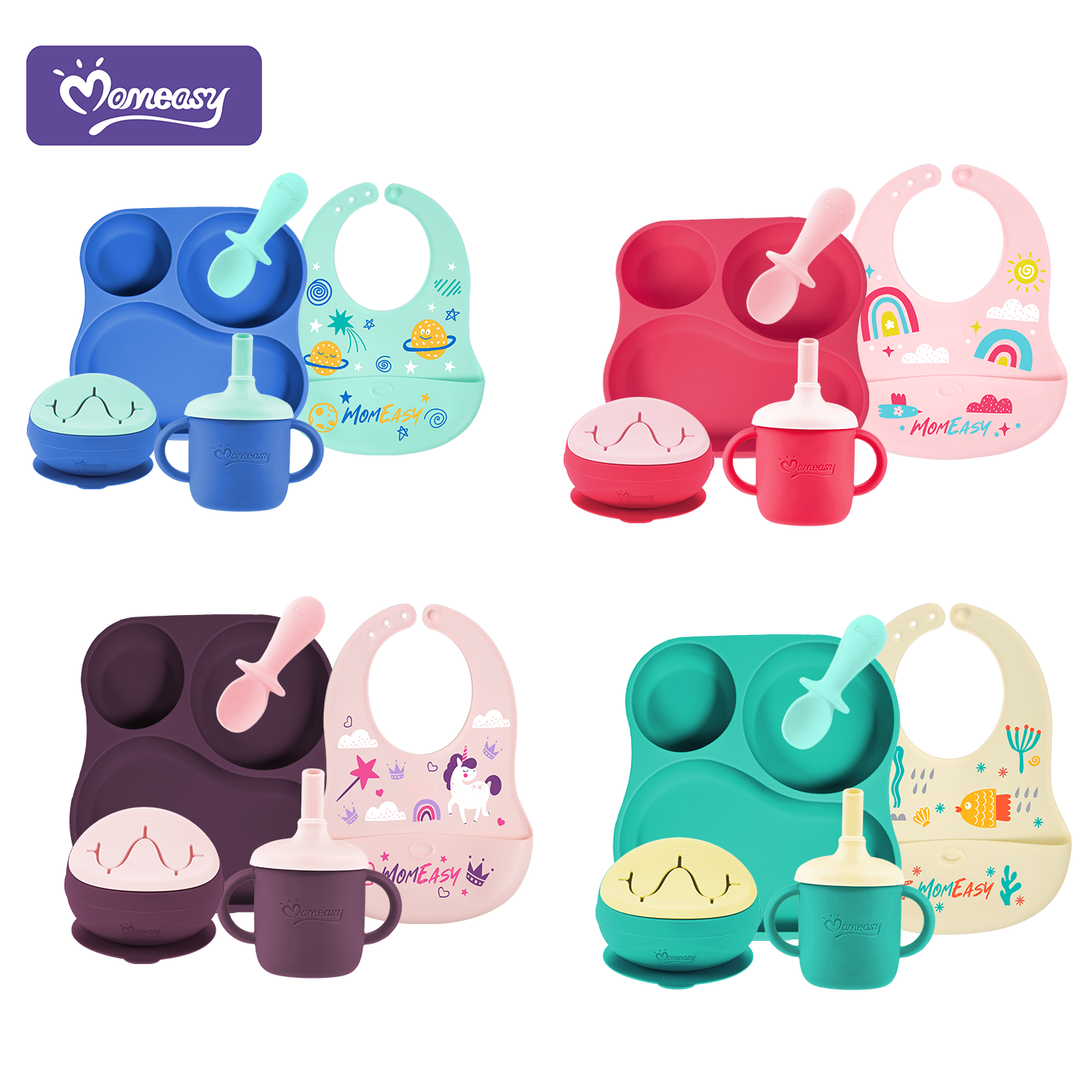 5 in 1 Silicone Dining Set tableware set