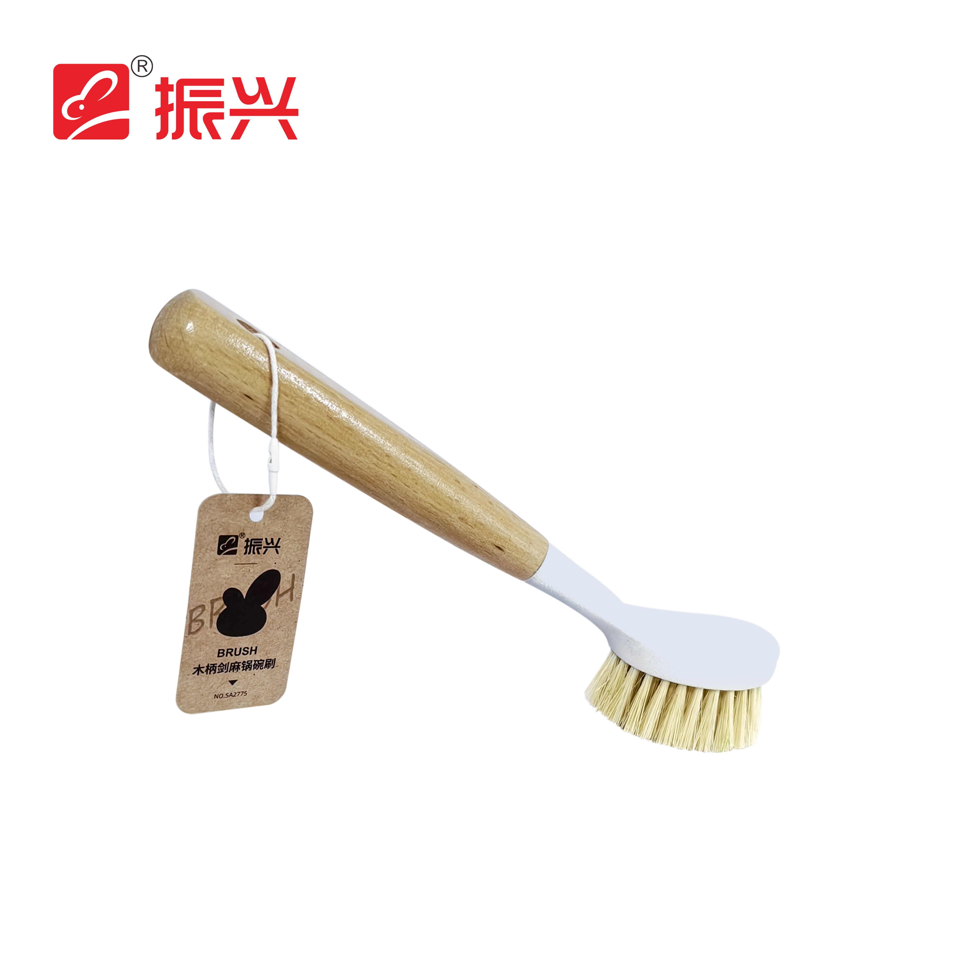 Wooden handle sisal pot bowl brush