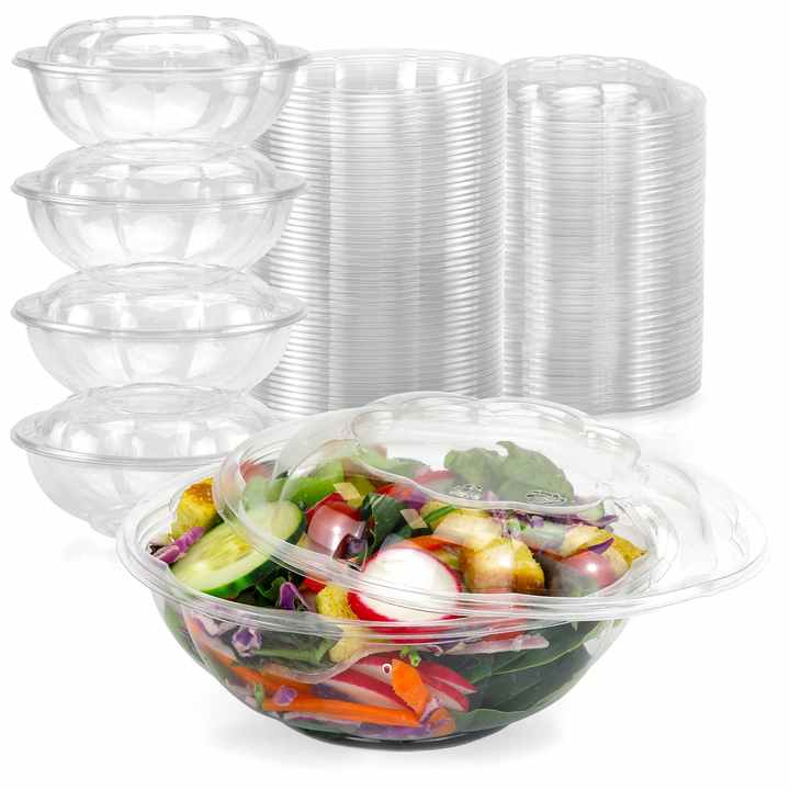 32oz Petal-Shaped PET Salad Bowl