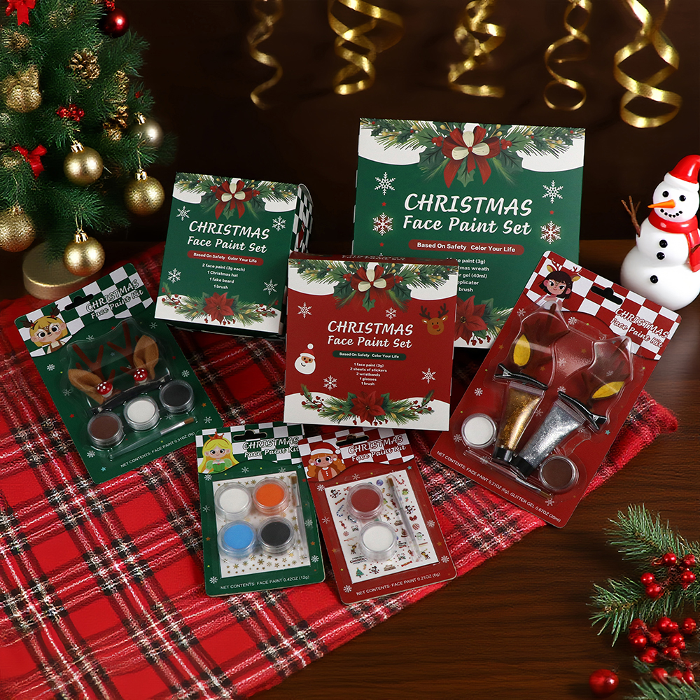 Washable Christmas series face paint kit for kids