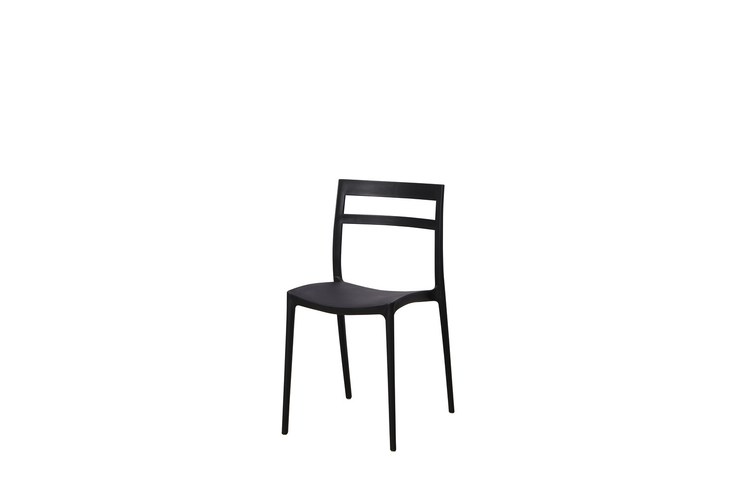 Romance Dining chair Black plastic chair with some hollow-out design on the back no armrests