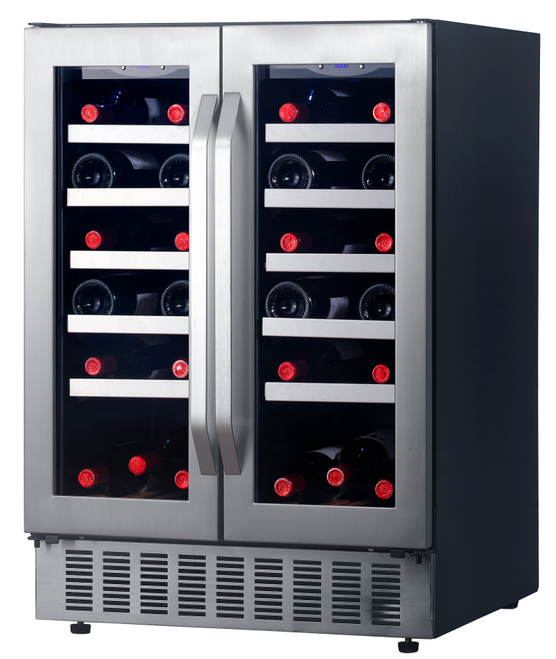 JG50-2DHigh-End Dual Zone Storage Wine Cooler Quiet Electric Plywood for Household Use Wine Cabinets