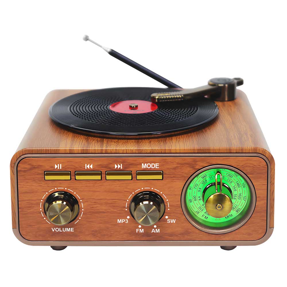Wholesale Old Style Home Desktop Radio Retro Record Player Battery powered radio