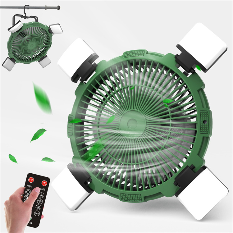 3-in-1 Camping Portable Fans Rechargeable 8000mAh Battery Powered Fan with Light Outdoor Tent Fan
