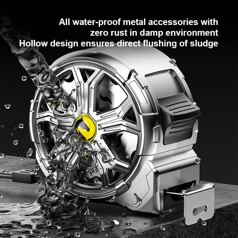 25ft Waterproof chromed hollow case tape measure wear-resistant laser engraved scales for DIY