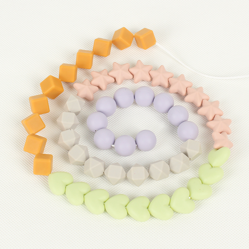 KASU TP301 SIlicone Baby Teether Teething Beads Pacifier Safety Straps