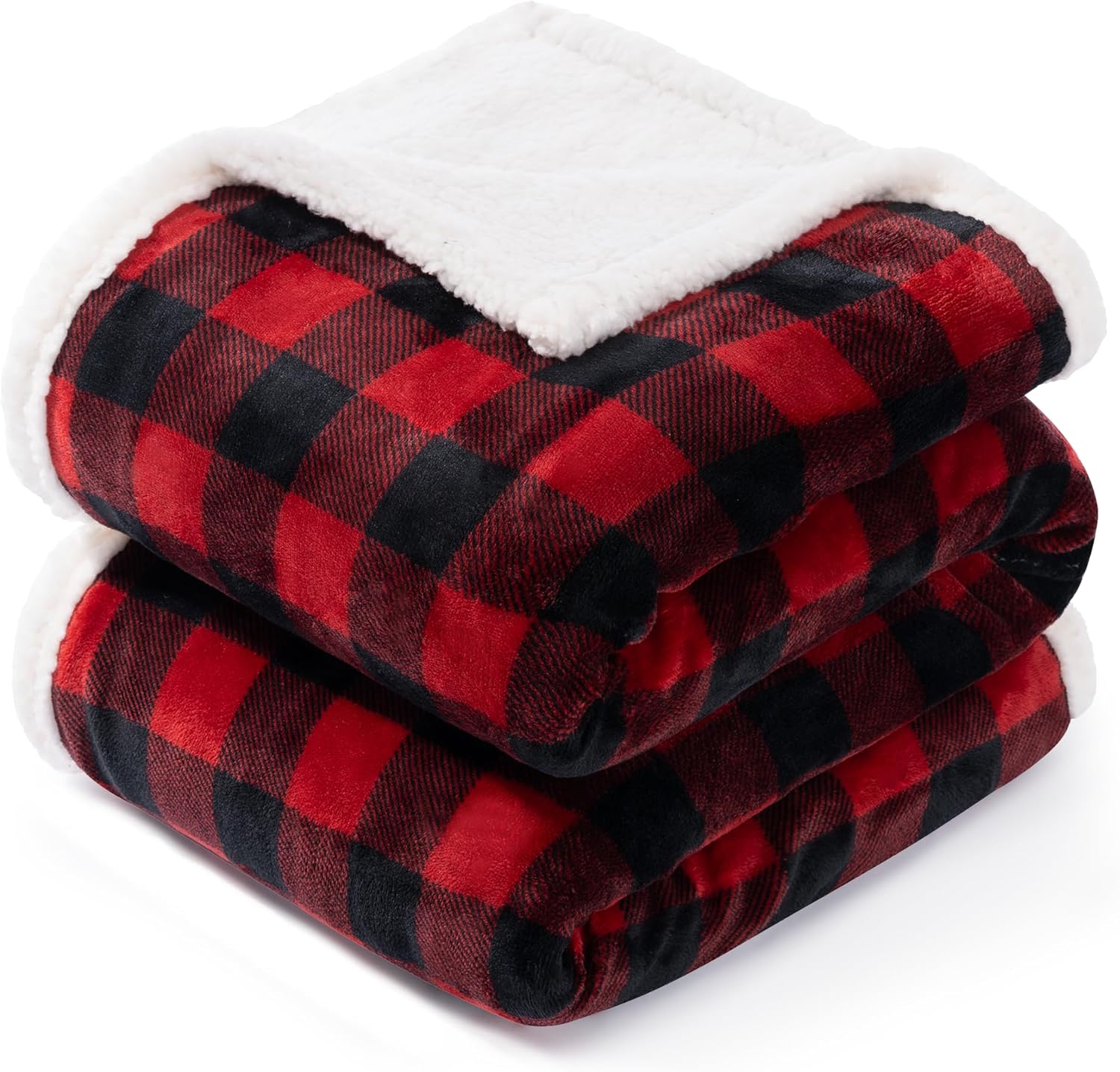 Plush sherpa throw blanket