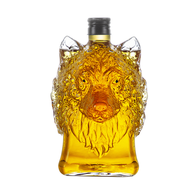 Glass tequila liquor bottle