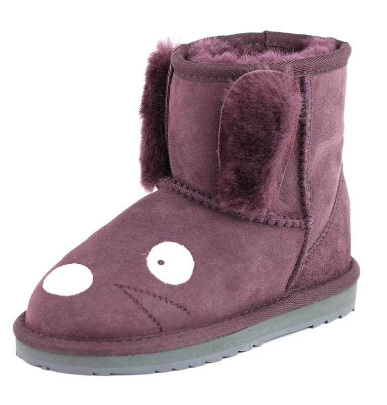 double face sheepskin kids boots
