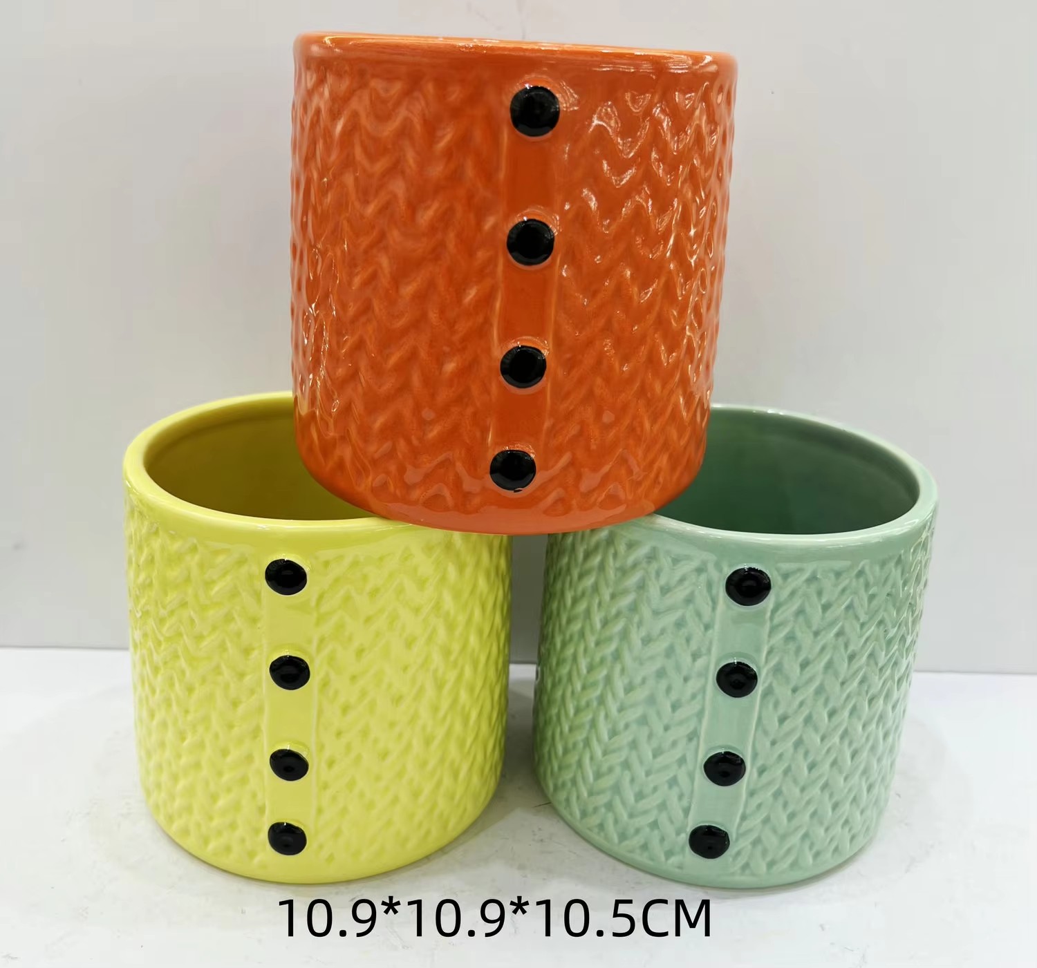 Wholesale Custom Glazed Straight Cylinder Ceramic Pots Multi-Size Color Plant Pot