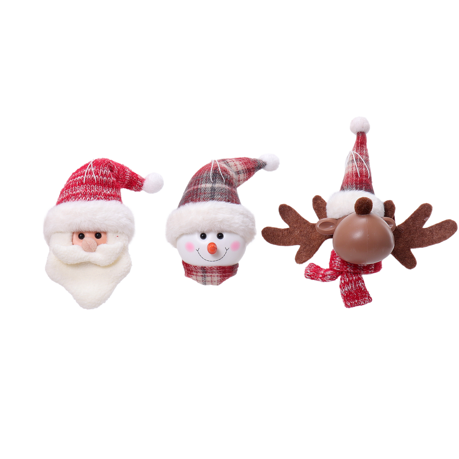6.5"/5"/9" Santa Snowman Deer Hanging w/ Warm Light