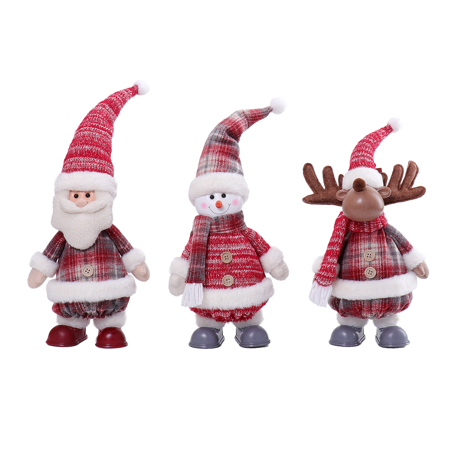 18"/16" Santa Snowman Deer w/ Music & Dancing & LED Body, Warm White Light