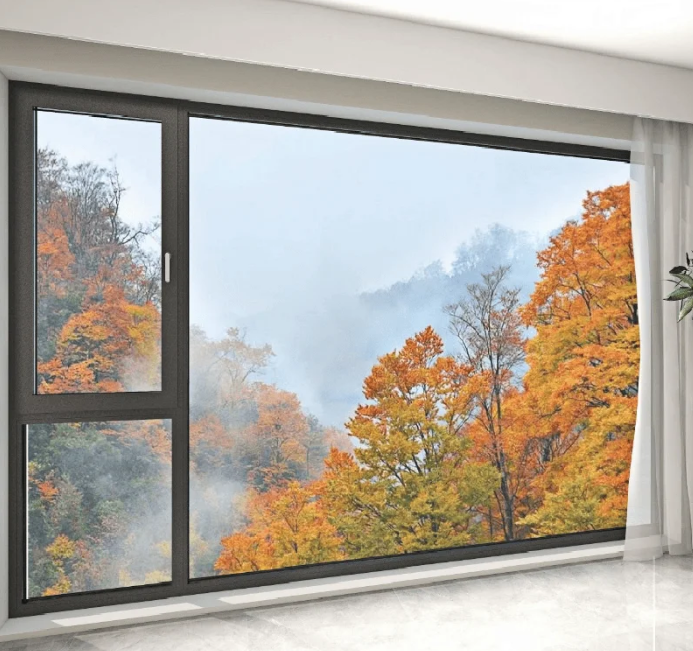 Modern design aluminum alloy seamless welded windows, wind and rainproof, noise-reducing