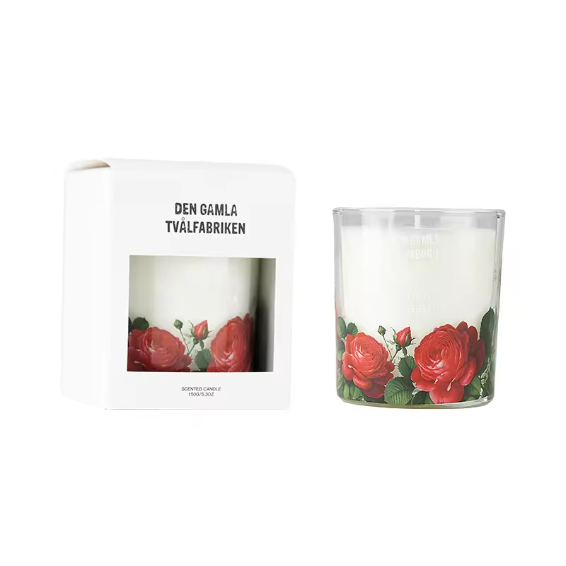 Custom Printing 7080 150g Wax clear Glass Candle Jar Scented Candles