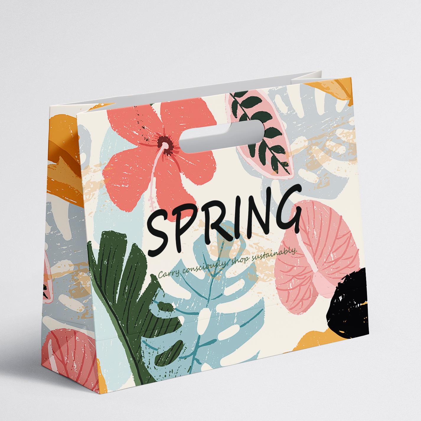 Custom Debossed Hot Stamp Luxury Paper Bag Handle Wedding Gift Packaging Shopping Bags