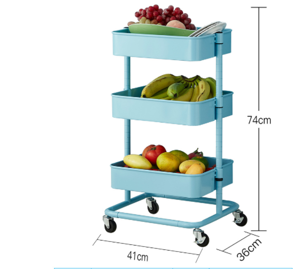 Kitchen trolley food trolley, storage trolley, kitchen shelf, kitchen storage rack, storage shelf