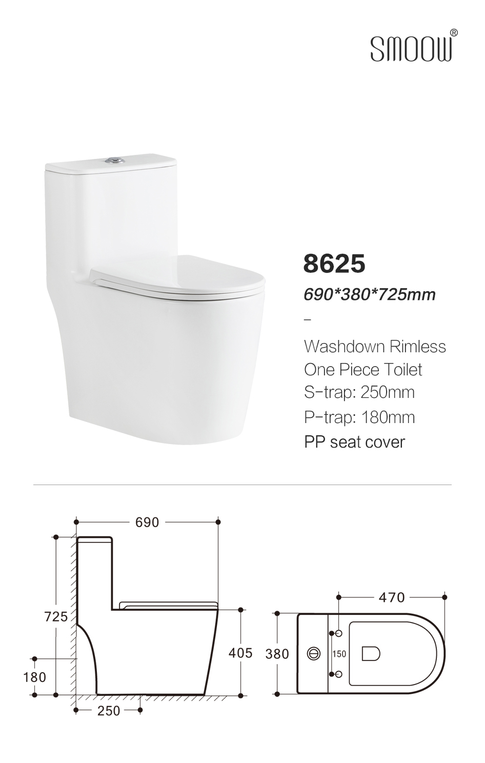 SMOOW one-piece toilet8625