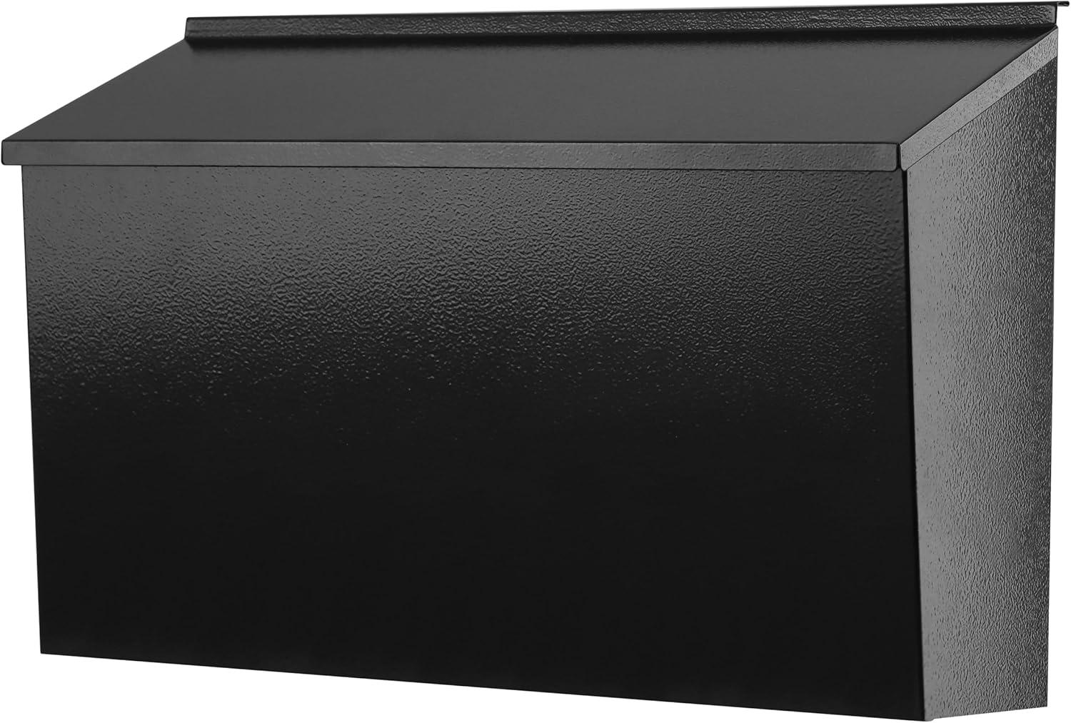 Simple metal mailbox, wall mounted black