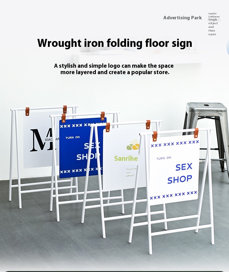 Sidewalk signs, outdoor metal frame signs foldable advertising boards store furniture display stands