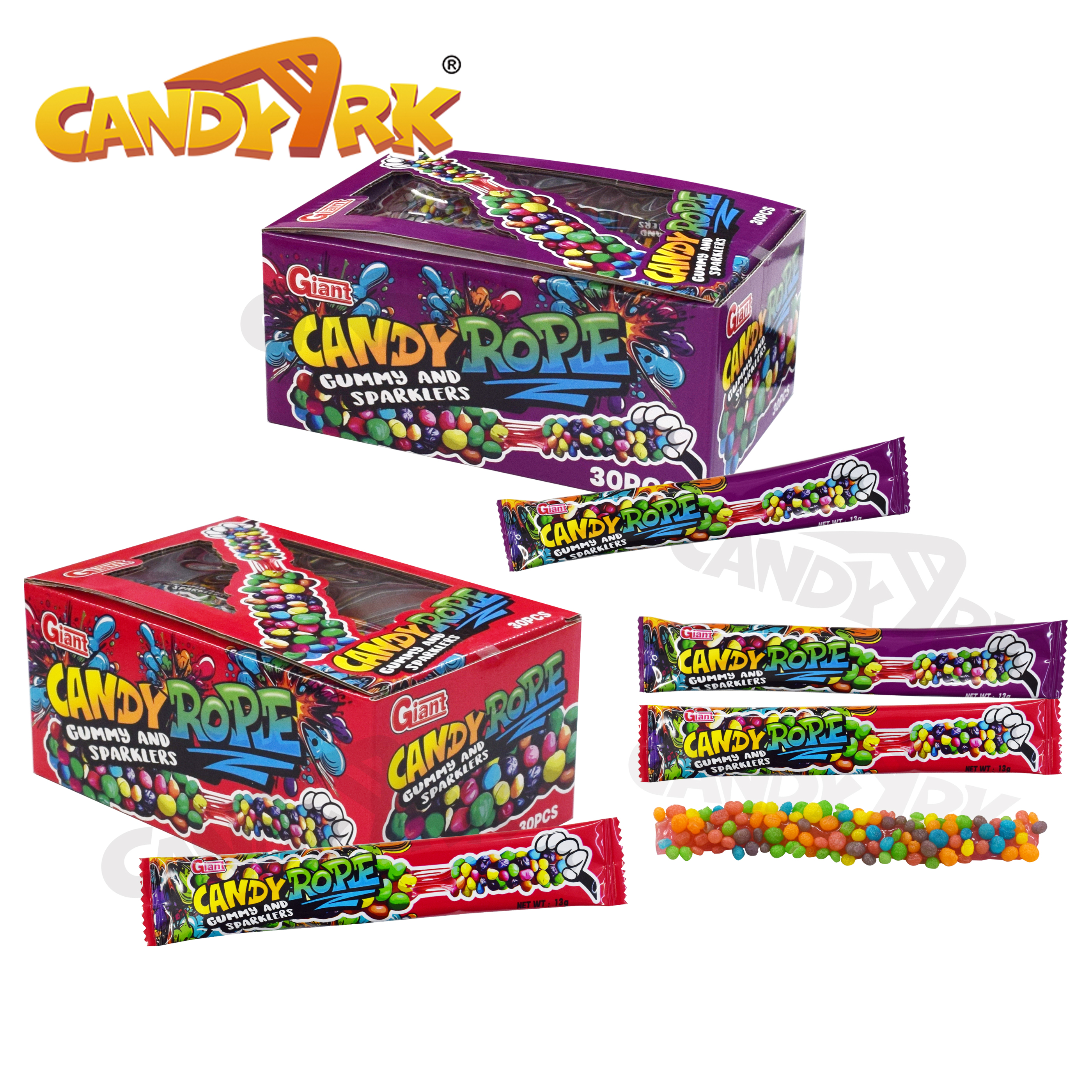 Wowz rope gummy candy factory supply