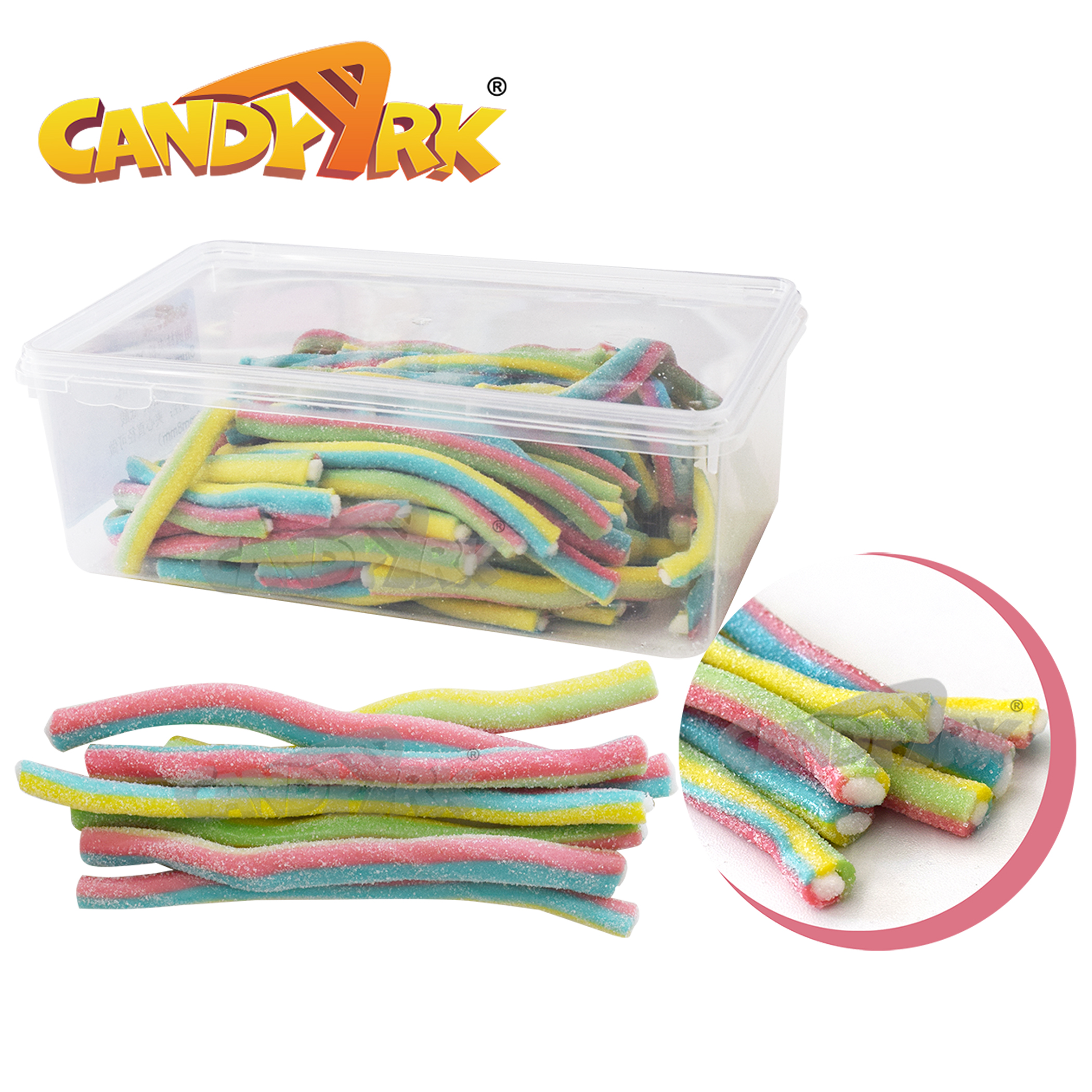 Licorice candy gummy sour tubes