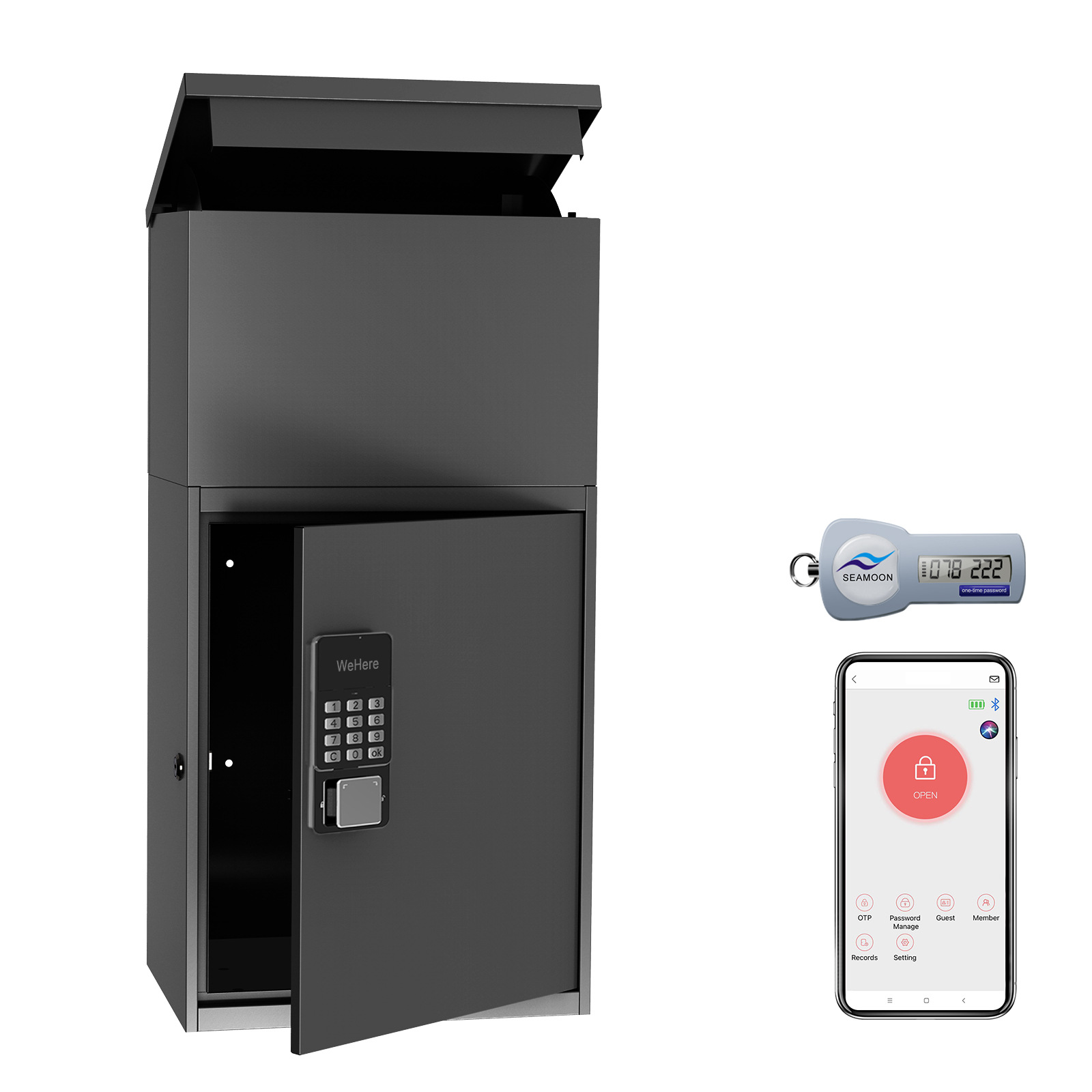 Large outdoor parcel mailbox, household garden mailbox, smart lock mailbox
