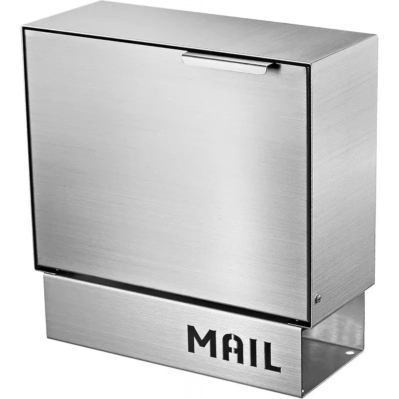 Stainless steel anti-corrosion, rust proof and waterproof mailbox, suitable for outdoor gardens