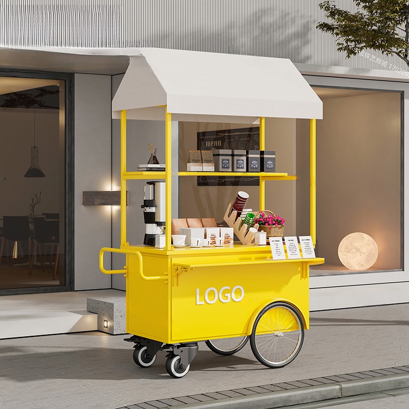 Hand pushed dining cart, stall cart, movable dining cart, supports customization