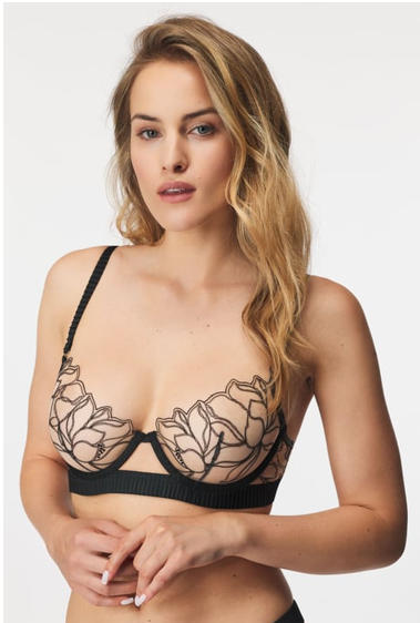 print+emboridery bra