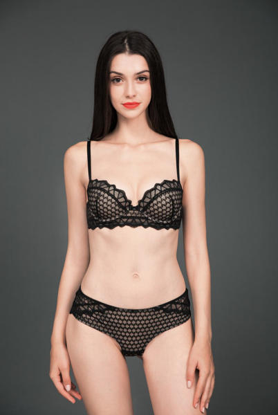 print + emboridery bra