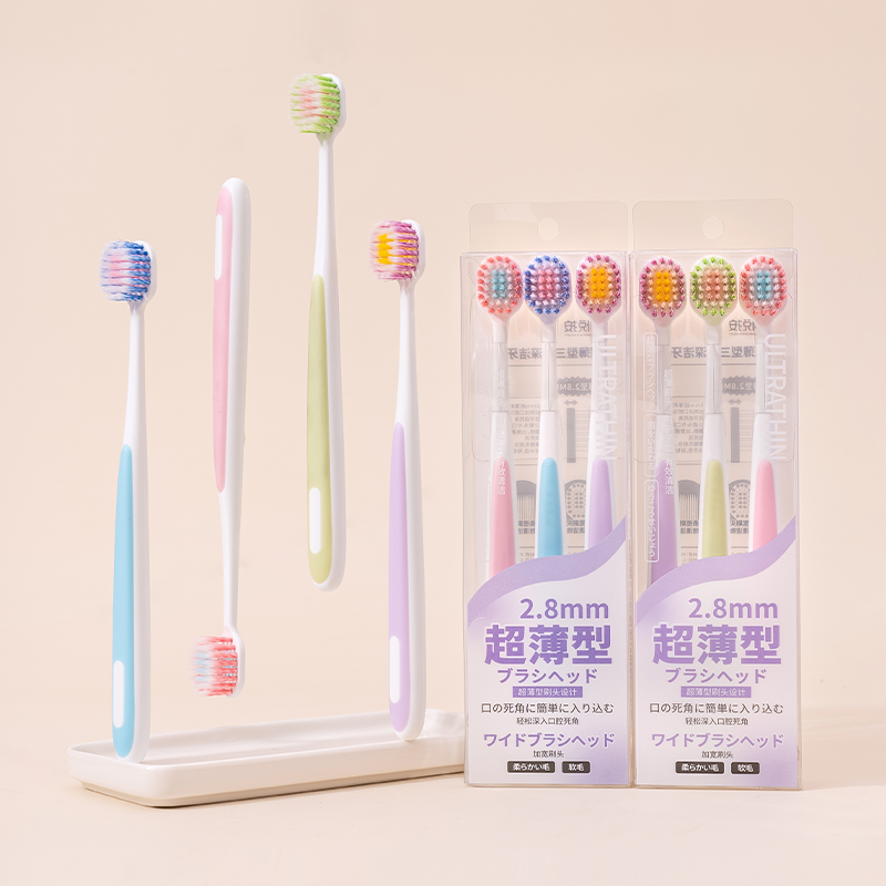 Ultra-thin triple deep cleaning toothbrush