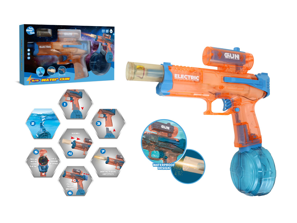 Eco Blaster B/O Water Gun With Light,waterproof,2 Color Mix （range 8-10m,capacity 450ml）