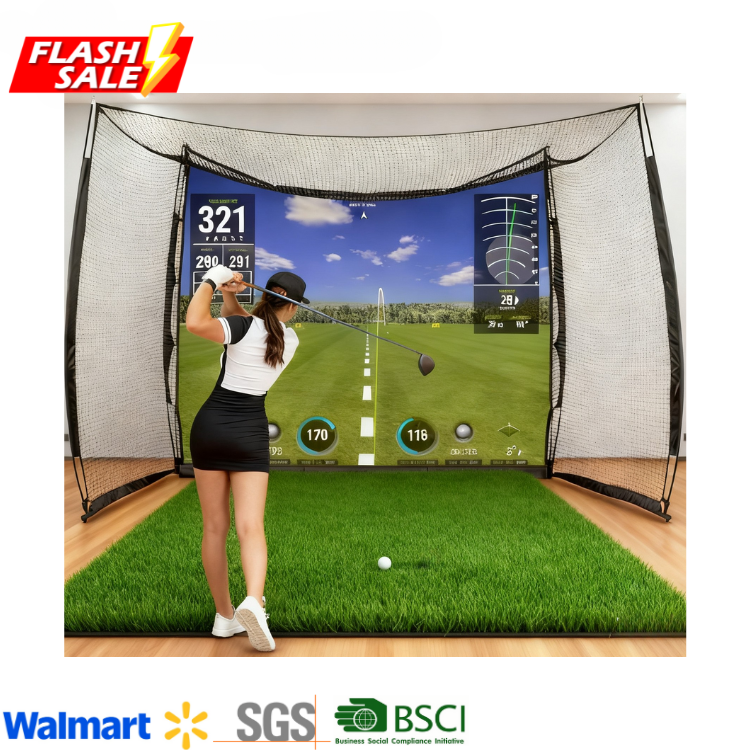 Portable 4 Ply Golf Simulator with Impact Screen for Indoor Outdoor Golf Practice Cage Batting Cage