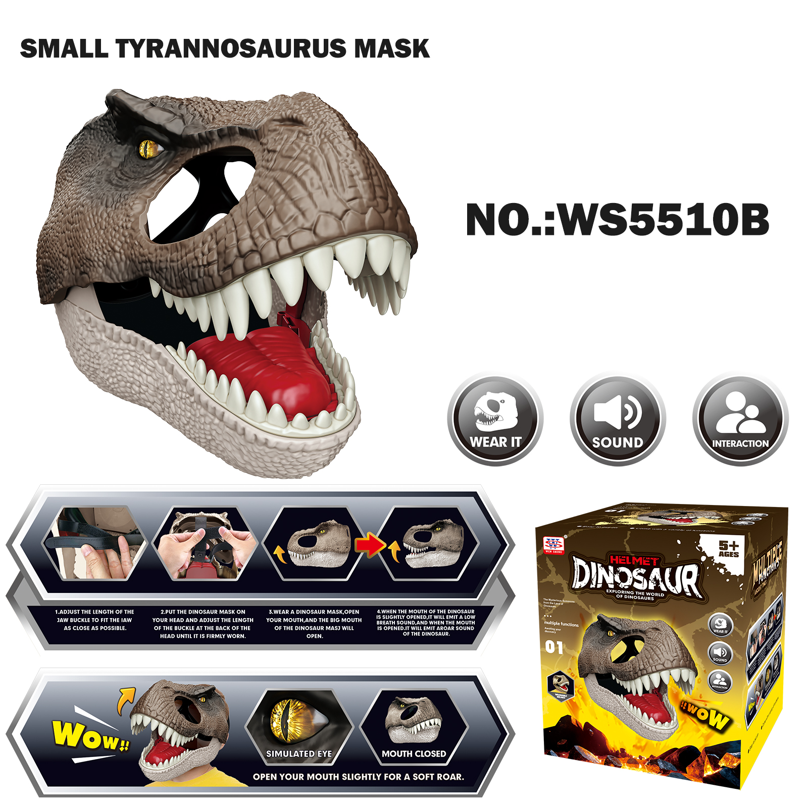 Mini Tyrannosaurus mask