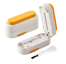 Chinese - Made ABS + Silicone + Stainless Steel Blade Pill Cutter & Storage Box
